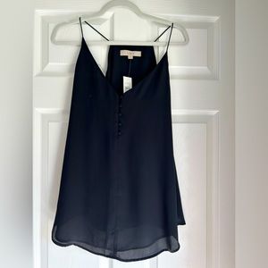 NWT Loft tank top. Size medium. Black. Gorgeous buttons in front